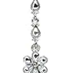 jyona Eye-popping Alloy Silver Plated Kundan/AD MaangTikka For Girls And Women (Stikka03)-picture-12