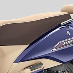 Jupiter Waterproof Durable PU Leather 10 MM Cushion Seat Cover Scooty Single Bike Seat Cover for TVS Jupiter (Beige and Brown)-image-0