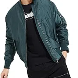 Men's Polyester Standard Length URB_N MA1 Bomber Jacket-image-44