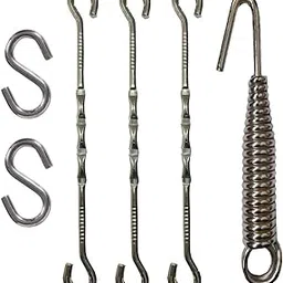 Kaushalendra Premium Metal Hammock Chain Link Kit - Swing Hammock Spring Hook Set, 120 Kg Capacity (Silver)-image-11