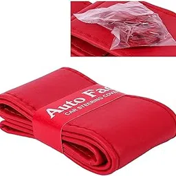 Autofact PU Leatherite Stitchable Steering Wheel Cover for Volkswagen Polo (Red Color)-picture-29