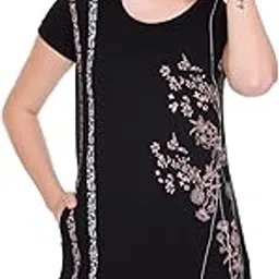 plush Women's Long Printed Cotton Round Neck Half Sleeve T-Shirt/Tshirts (DPL-PT-001)-picture-19