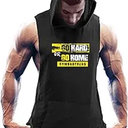 gymbrothers Men's Workout Hooded Body Building Muscle Cut Off Go Hard Or Go Home Gym Hoodies Black-picture-38