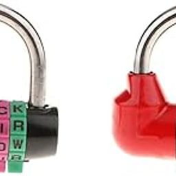 calandis CALANDIS® 4 Digit Dial Letter Combination Padlock Travel Luggage Suitcase Lock Black-picture-33