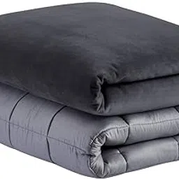 Cottington Lane Weighted Blanket for a Adult - Queen(15 Lbs Or 6.8 Kg) - Calm, Sleep Better and Relax Naturally. Queen Size_Grey Blanket + Dark Grey Cover-picture-13