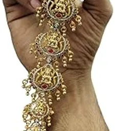 KGR Splash Lakshmi Lotus Design Multicolor Stones Jada Billai For Hair-image-28