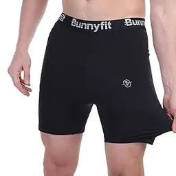 urboholic Men's Nylon Sports Half Compression Pant (Black)-picture-54
