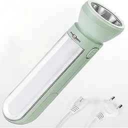 Pick Ur Needs Rechargeable Emergency Long Range Torch LED Light 50W+Bright SMD Tube Perfect Flashlight for Home (Light Green)-picture-32