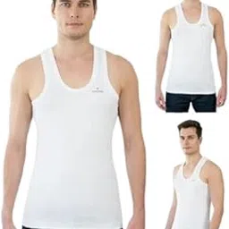 Choose New Men's 100% Cotton Sleeveless Round Neck Regular Fit Vest | Baniyan for Men | Vest for Men White-picture-45