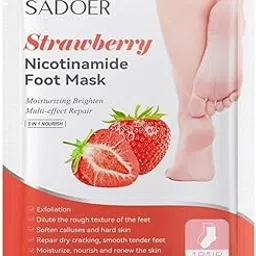 GAURINANDAN Deep Cleansing Foot Peel Mask - Remove Dead Skin & Reveal Smooth Feet | Exfoliating & Moisturizing Foot Care Treatment for Dry, Cracked Heels & Rough Skin (Universal, Strawberry Extract)-picture-59