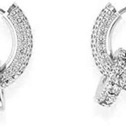 chroes Men's Star Zircon Silver Hoops Earrings-picture-53