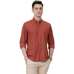 cavallo by linen club Men's Blended Linen Red Printed Contemporary Fit Full Sleeve Casual Shirt-picture-43