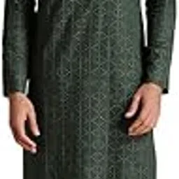 manyavar Men's Cotton Printed Ethnic Kurta (1pc)-picture-32