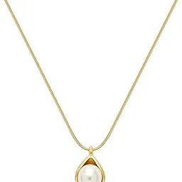 White Pearl Anti-Tarnish Gold-Plated Chain NeckPendant | Stainless Steel Waterproof Necklace | Neckpieces for Gift Women and Girls | Valentine Gift For Girlfriend-image-65