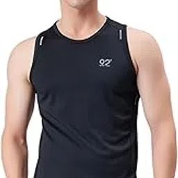 92 Mens Slim Fit Performance Wear Sleeveless Top/Ideal for Workouts, Sports and Running-picture-48