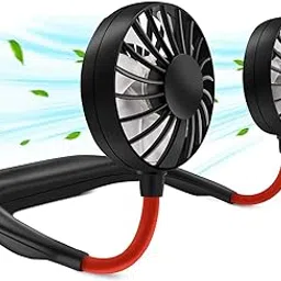 RJVW Portable Neck Fan, Hand Free Personal Hanging Neck Sports Fan USB Rechargeable (3 Speed Adjustable) Wearable Cooling Head Fan,360 Degree Free Rotation for Traveling, Sports, Office, Reading-image-27