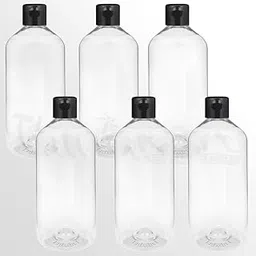 Thinqkart Select 300ml Empty Clear Plastic Bottles Refillable Travel Size Cosmetic Containers Squeeze Bottles With Black Flip Cap For Toiletries, Shampoos, Lotions, Creams Pack of (6)-picture-17