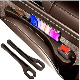 KIFIDAN 2PCS Seat Gap Filler Organizer With Phone Holder - Multifunctional Side Seat Filler Prevents Things Dropping for Cars, SUVs (Brown)-picture-25