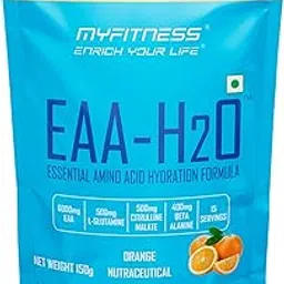 Myfitness EAA Supplement For Men & Women | EAA H2O 150g | 6000mg Essential Amino Acids | Added Glutamine | Citrulline Malate | Beta Alanine | Taurine | Electrolyte Blend | (150g, Orange)-image-51