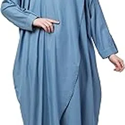 Women’s Loose Fit Denim Abaya Dress With Side Pocket (BT-DNMA-004)-image-59