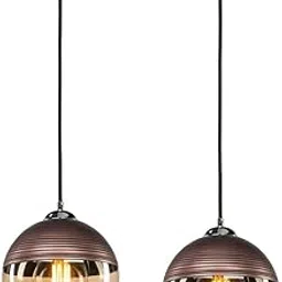 AYRIV Luster Doom Globe Shade Ceiling Hanging Pendant Light Lamp for Bedroom, Living Room(Metal, Glass) Pack of 2 (Without Bulb)-picture-53