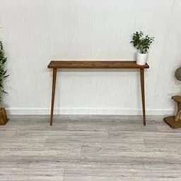 Craftsline 100cm Long Wooden Console Table for Living Room | Side Entrance Table for Home | Sheesham Wood, Coffee Color-picture-10