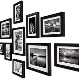 Painting Mantra Boulevard Set of 11 Black Photo Frames For Home Decoration (Black-B)-image-6
