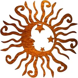 Meadawgs®& Sun and Moon Decor Metal Outdoor Wall Art Plaque Sculpture Home Decor Yellow|Home & Garden | Home Décor| Figurines-picture-13