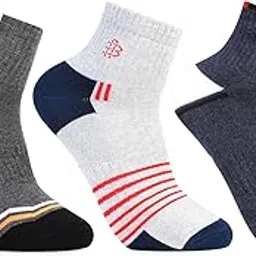 bonjour Men Cushioned Ankle Length Sports Socks -Pack Of 3-picture-19