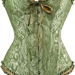 wesoke Women's Corsets Lace Up Boned Overbust Corset Bustier Lingerie Satin Floral Bustier Bodyshaper Top-picture-17