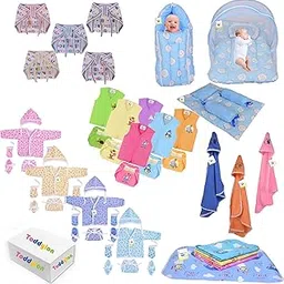Toddylon 51 in 1 Baby Complete Daily Items Combo New Born Gift Set Pack for Baby Boys and Baby Girls (Multicolour, 0-6 Months)-picture-52