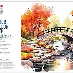 Anupam Artists Watercolour Wire-O Book 300 GSM Cold Pressed A3 24 Pages for Watercolour, Gouache, Ink, Acrylic, Wet & Mixed Media, Art Painting, Drawing for Artists & Amateurs-picture-31