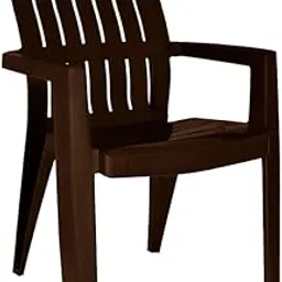 ITALICA 2277 Luxury Plastic Arm Chair. Modern, Stylish & Strong Ventilated Arm Chairs for Home, Garden, Balcony, Terrace, Restaurant & Living Room (2, Brown)-picture-28
