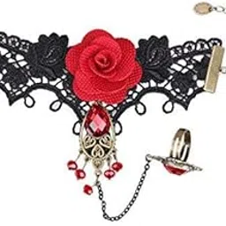 shining diva fashion Fabric Collection Charm Bracelet for Women (Red)(9121b)-picture-44
