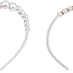 neobaby Fashion Pearl Headbands,White Faux Pearl Rhinestones Hairbands Bridal Hair Hoop Wedding Hair Accessories Pearl Headbands for Women Girls-picture-46