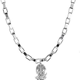 akshat sapphire Sterling Silver (92.5% purity) Vishnu ji chain pendant (Pendant with Box Chain-22 inches) for Men and women, God vishnu chain Locket for Good Luck, Health & Wealth - MPSB7134-picture-29