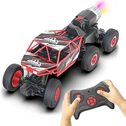 Mirana Mega Ranger | 6WD 4x4 RC Car Toy for Kids | High Speed ATV Remote Control Rock Crawler with Smoke Exhaust | C-Type USB Rechargeable Offroad Monster Truck | Gift for Boys & Girls (Red)-image-76