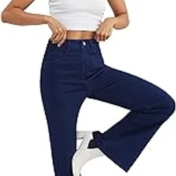 dolce crudo Women's Bootcut High Rise Regular Length Stretchable Shaping Denim Jeans-picture-28