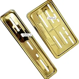 Dhe Best Bike Front and Back Bike Number Plate/Frame Cover Without Text Standard Size Golden Compatible with Bajaj Pulsar NS 125-image-75