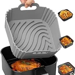 2 PCS Square Air Fryer Silicone Liners, 8 Inch Food Grade Reusable Heat Resistant Silicone Pots Inserts Baskets Bowl Instant Air Fryer Oven Microwave-picture-18