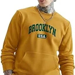 fitinc Men's Sweatshirts with Kangaroo Pocket, Relaxed Fit Crew Neck Pullover Shirt-picture-29