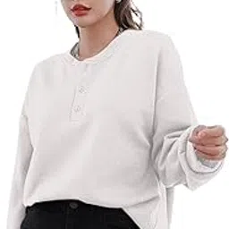 Woman's Waffle T Shirt with Round Neck Full Sleeves Solid Pattern Cutaway Collar Regular Fit and Standard Length-image-77