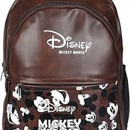 Heart Home Disney Mickey School Bag for Kids|Stylish Backpacks for Kids|Leather Waterproof Shoulder Straps Bag for College|Travel (Brown)-image-89