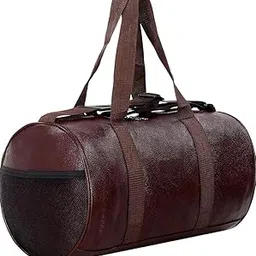 treggo Brown Leatherette Duffel Travel Gym Bag for Men & Women – Stylish Multipurpose Sports, Weekend & Office Carry Bag with Shoulder Strap-picture-36
