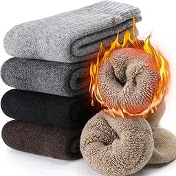 ebmore Man Super Thick Wool Crew Winter Modern Socks 5-Pack, Multi image 1