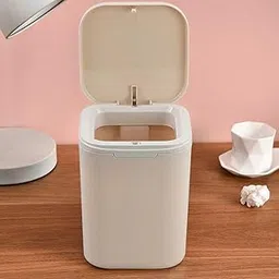Kixre Plastic Trash can Creative Mini Desktop Trash can, with lid Small Home Office Cleaning Trash Button Desktop Storage bin-picture-15