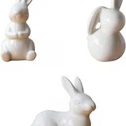 MERISHOPP®3X Modern Ceramic Rabbit Figurine Easter Statue Home Bookcase Crafts |Home & Garden|Home Décor|Figurines-picture-11