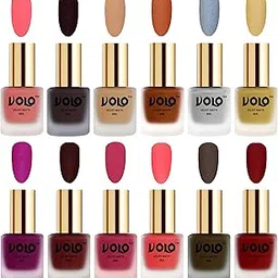 Volo Velvet Dull Matte Bold Colors Nail Polish Combo in Wholesale Rate(Dark Peach, Dark Wine, Skin Nude, Metallic Coral, Metallic Silver, Metallic Golden, Magenta, Maroon 96 ml) Pack of 12-image-39
