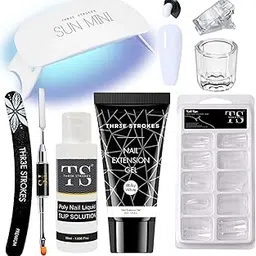 Poly Nail Gel Extension Kit for Builder Gel UV Nail Art Kit, Nail Extension Set (8in1) (needs 2-3 time practice)(SSD KIT) (MILKY WHITE, SSD KIT)-picture-25