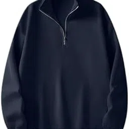 heradawn Half Zipper Solid Sweatshirt for Men-picture-11